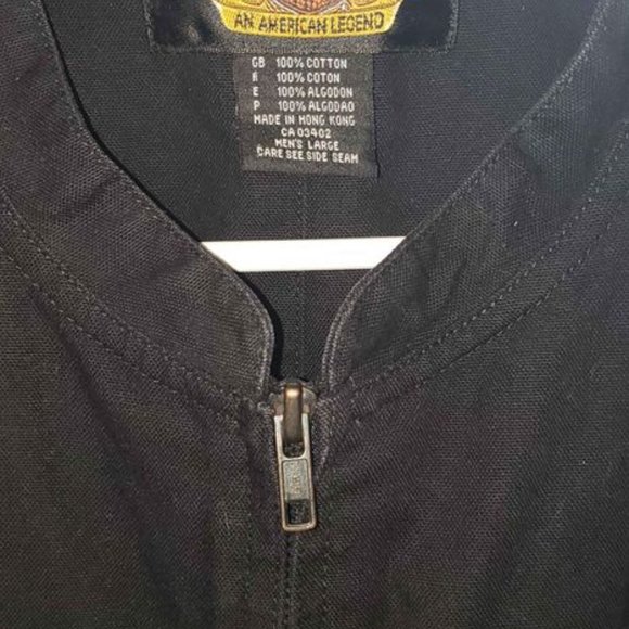 Harley Davidson Vintage 90s Black Motorcycle Vest 1996 Size men's large Rare HOG - Picture 2 of 4